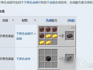 探索Minecraft：下界合金制作攻略