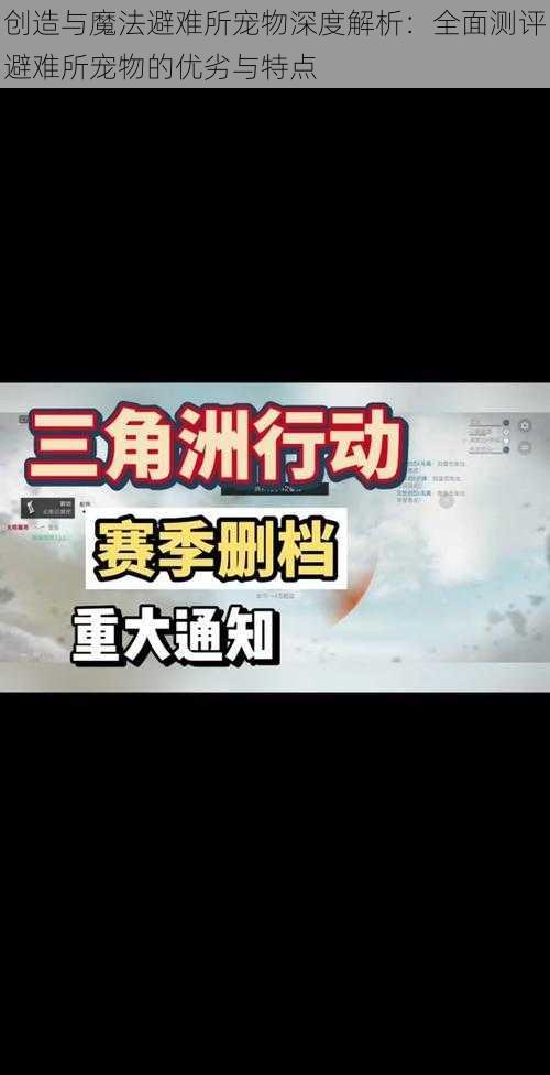 创造与魔法避难所宠物深度解析：全面测评避难所宠物的优劣与特点